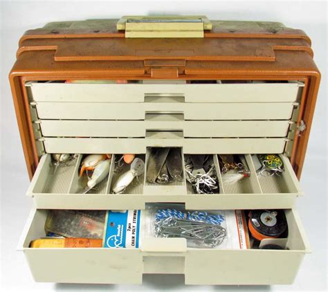 vintage metal fishing tackle box for sale 